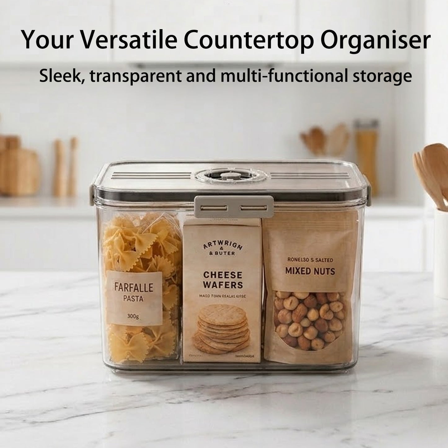 MAGLA Large Bread Bin with Reusable Bread Bag Airtight Bread Storage Container for Kitchen Counter. Plastic Bread Bin Storage Box for Sourdough, White Bread etc. Kitchen Storage Box with Lid