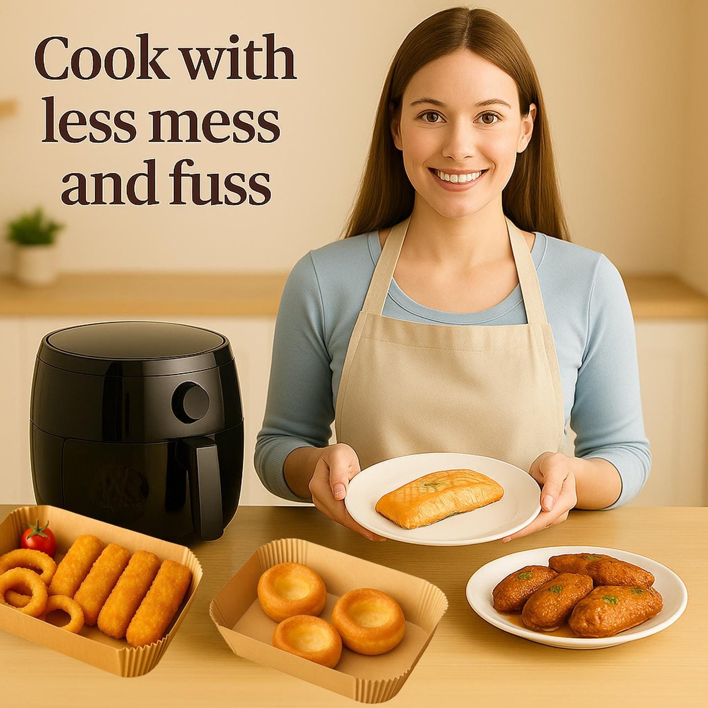 Air fryer liners 120 pcs: Rectangular Parchment for Ninja AF300/AF400/AF500 & FlexDrawer