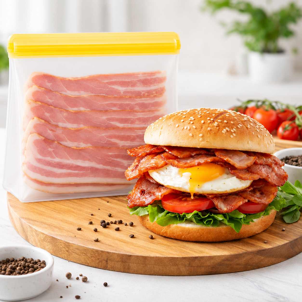 Magla Reusable Thick Silicone Food Storage bags Zip Lock Freezer bag Leak Proof