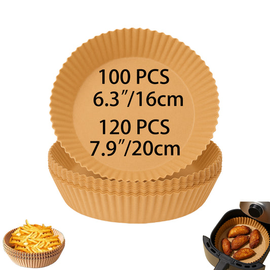 Round Air Fryer Liners: Non-Stick Baking Paper (100/120 PCS)