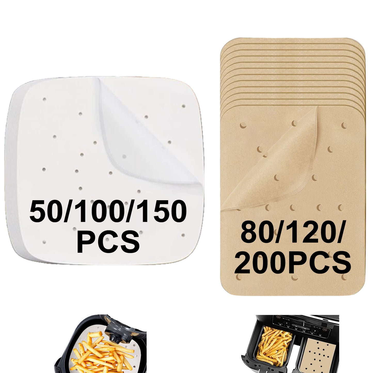 Air fryer parchment paper UK: 50-200 Pcs Disposable Liners