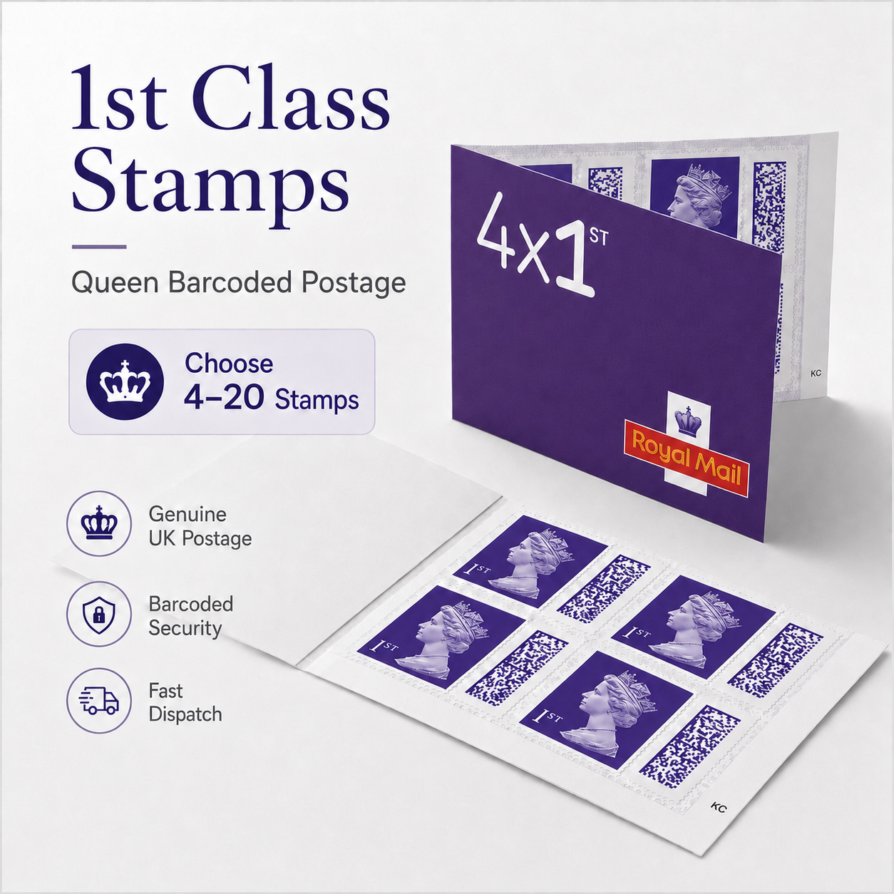 Royal Mail 1st Class Letter Stamps | 100% Authentic Stamps | 4-20 Stamps