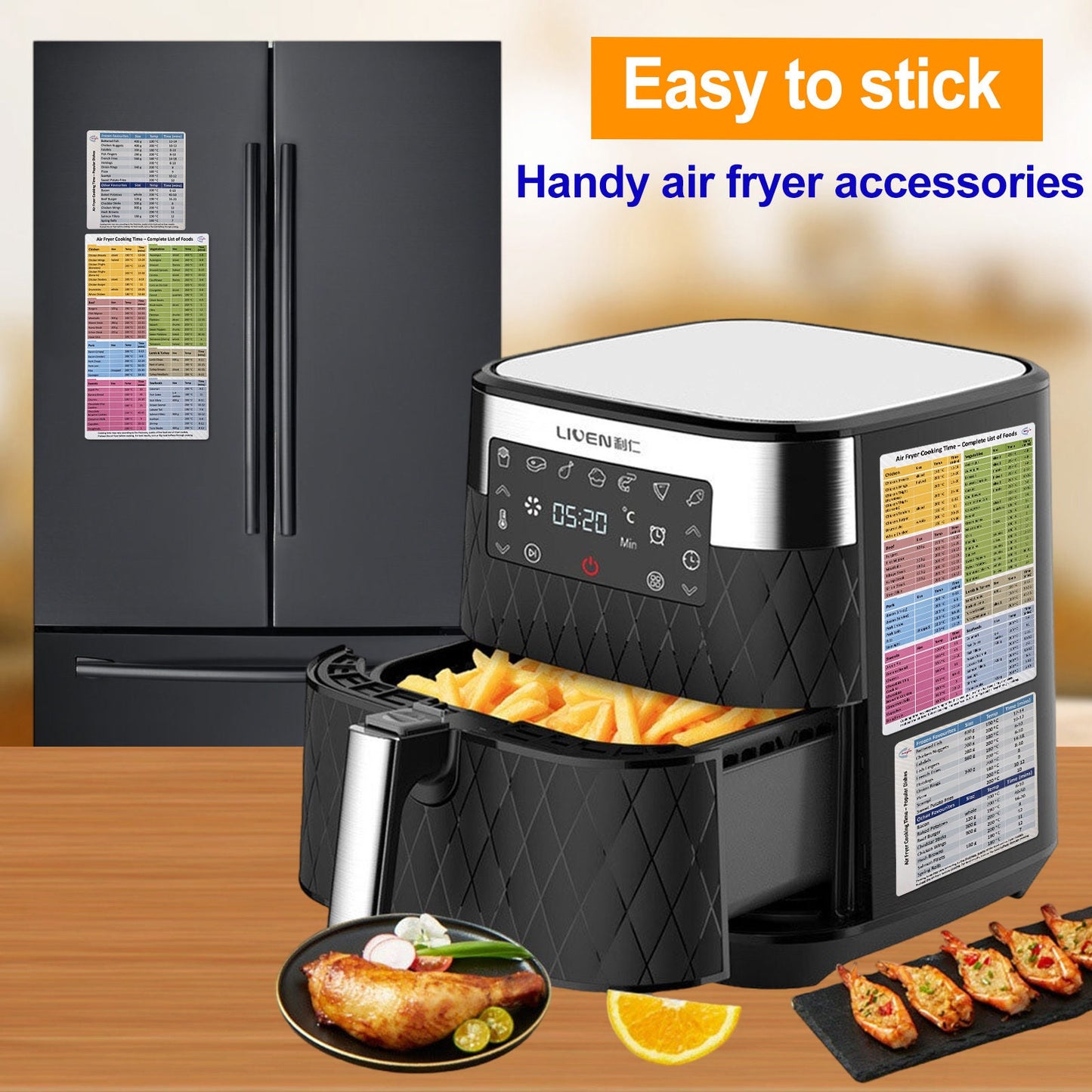 UK air fryer cooking times: Magnetic Cheat Sheet by Magla