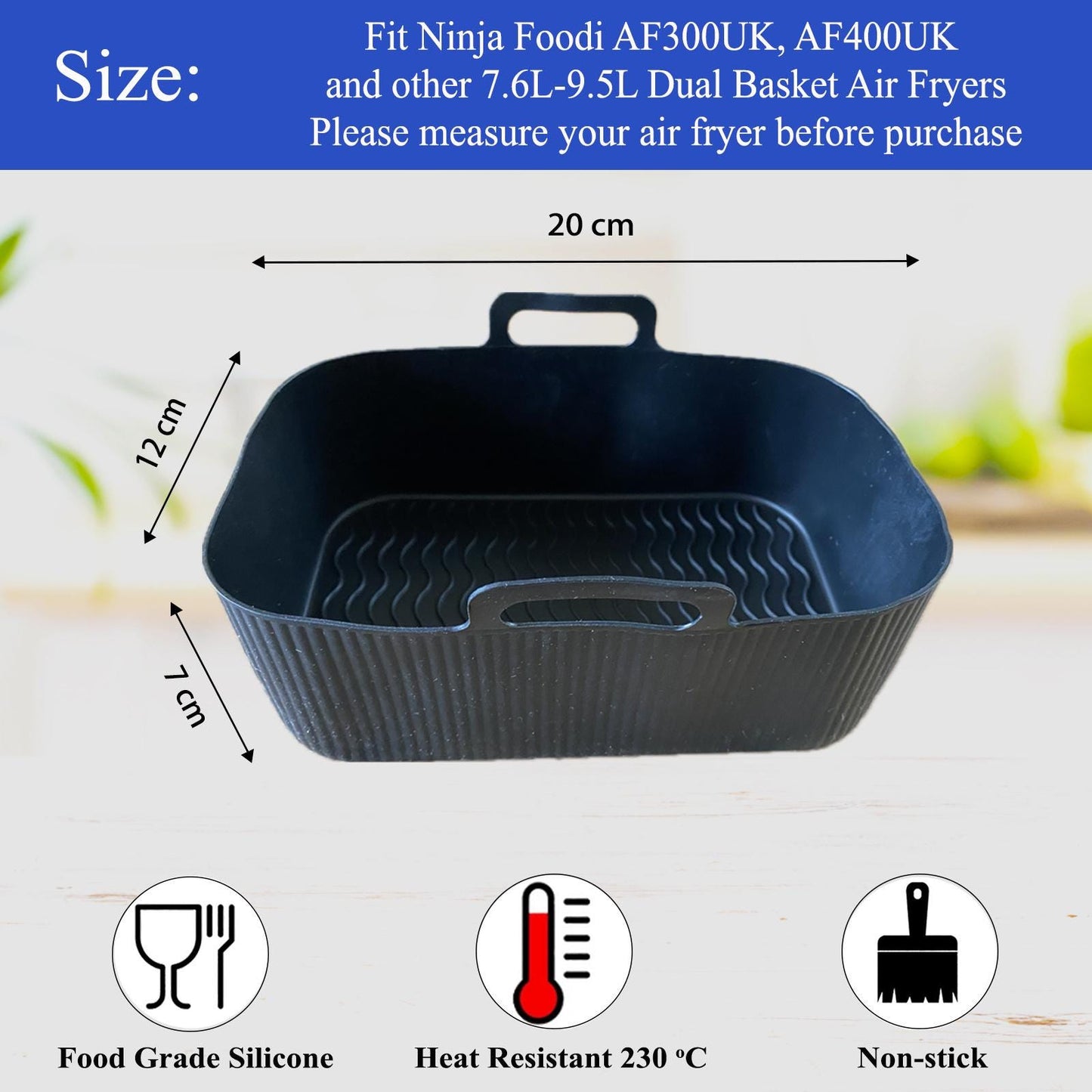 Ninja AF300 air fryer liner: 2Pcs Reusable Silicone Set