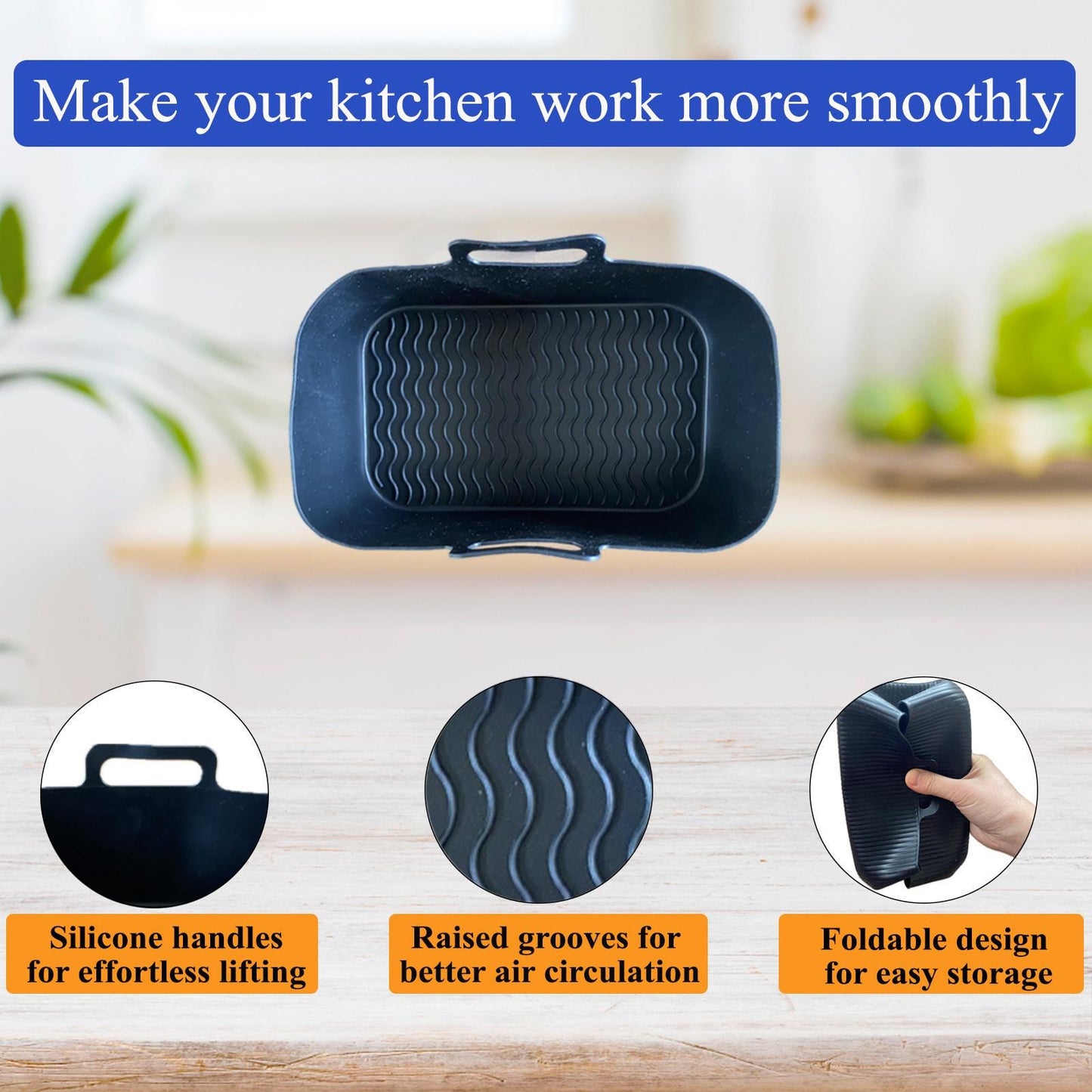 Ninja AF300 air fryer liner: 2Pcs Reusable Silicone Set