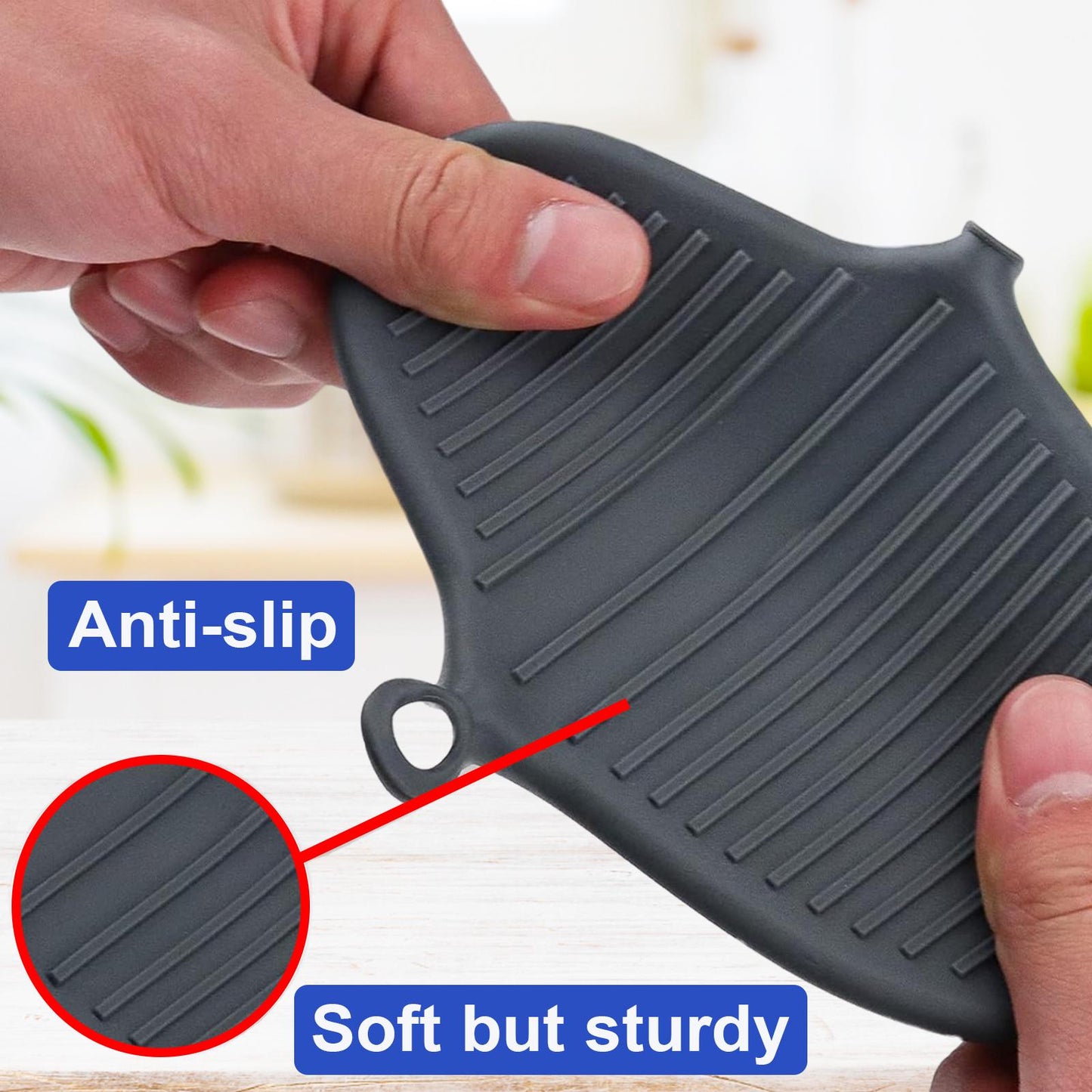 Heat resistant oven gloves: Grey Silicone Mitts 1-2 Pcs