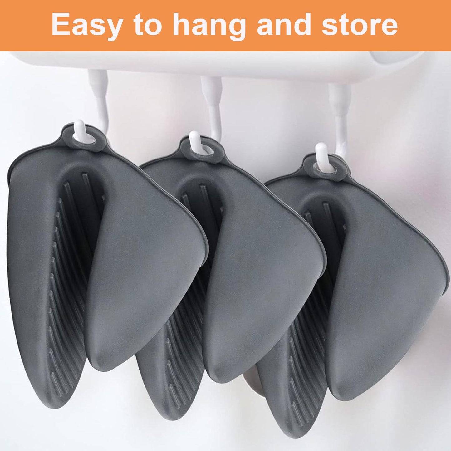 Heat resistant oven gloves: Grey Silicone Mitts 1-2 Pcs