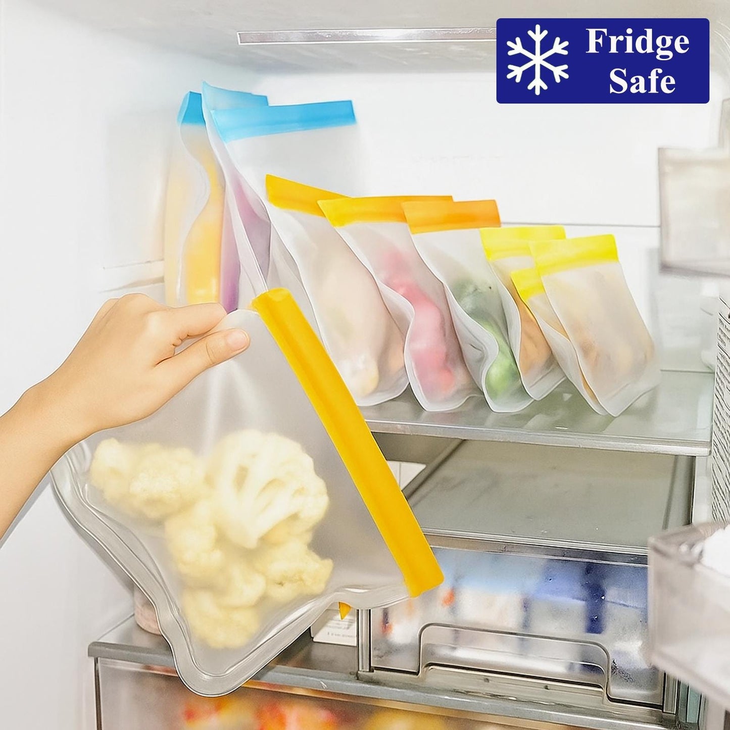 Silicone freezer bags UK: Reusable Zip Lock Set 2-24 Pcs