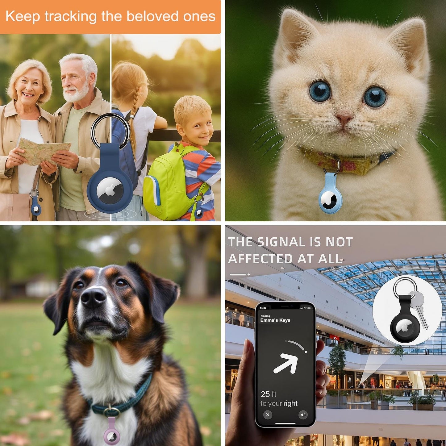 Silicone AirTag Case: Keyring Holder for Pets & Keys (5 Colours)