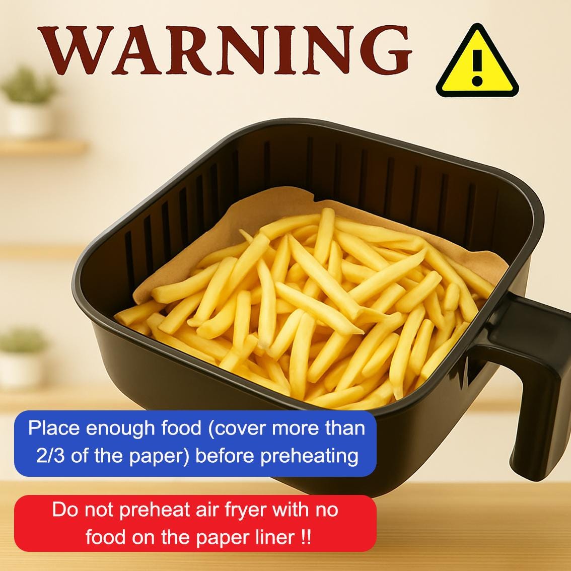 Non stick air fryer liners UK: Square Baking Parchment 120Pcs