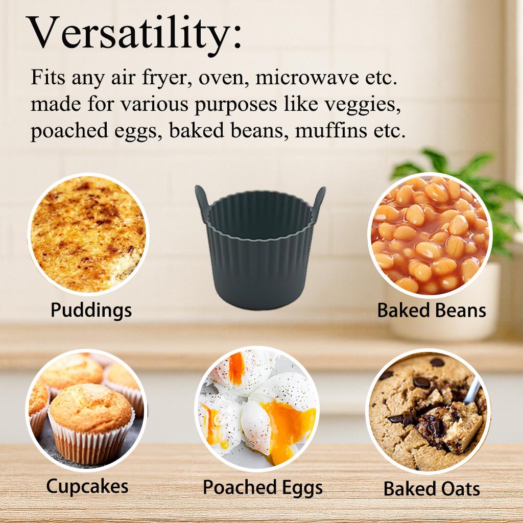 Silicone air fryer ramekins: Egg Poacher & Muffin Moulds