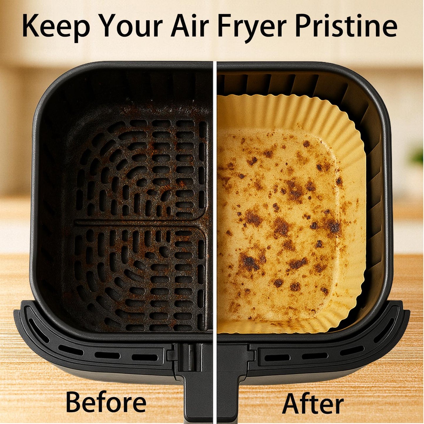 Non stick air fryer liners UK: Square Baking Parchment 120Pcs