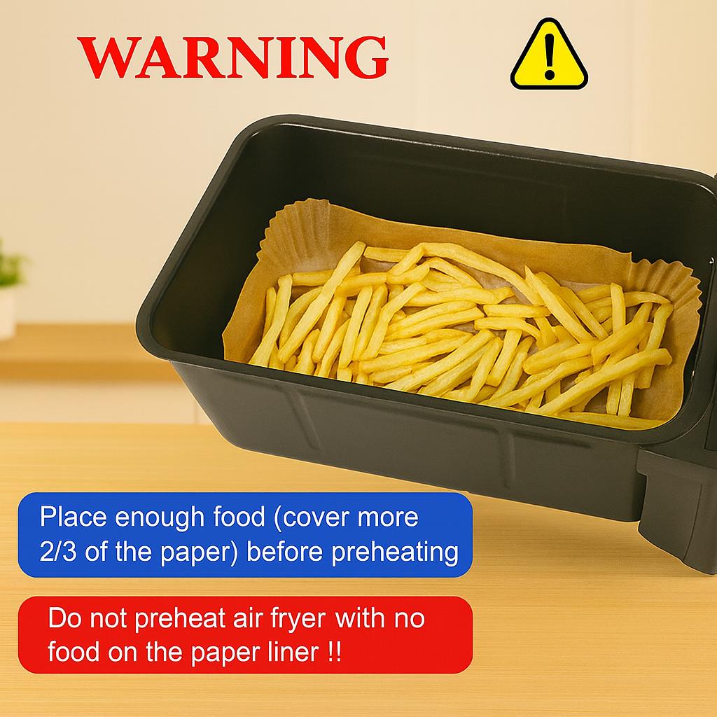 Air fryer liners 120 pcs: Rectangular Parchment for Ninja AF300/AF400/AF500 & FlexDrawer