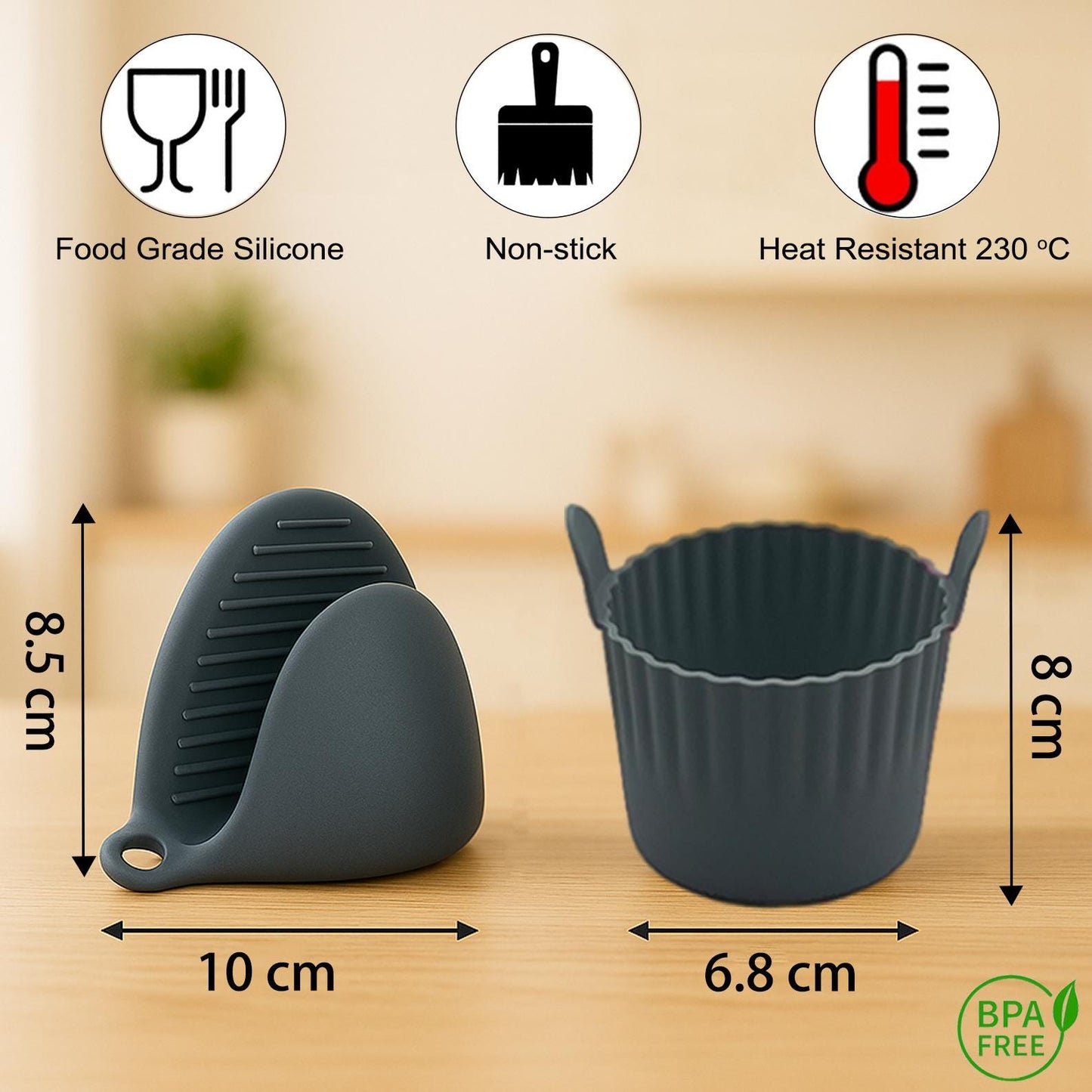 Silicone air fryer ramekins: Egg Poacher & Muffin Moulds
