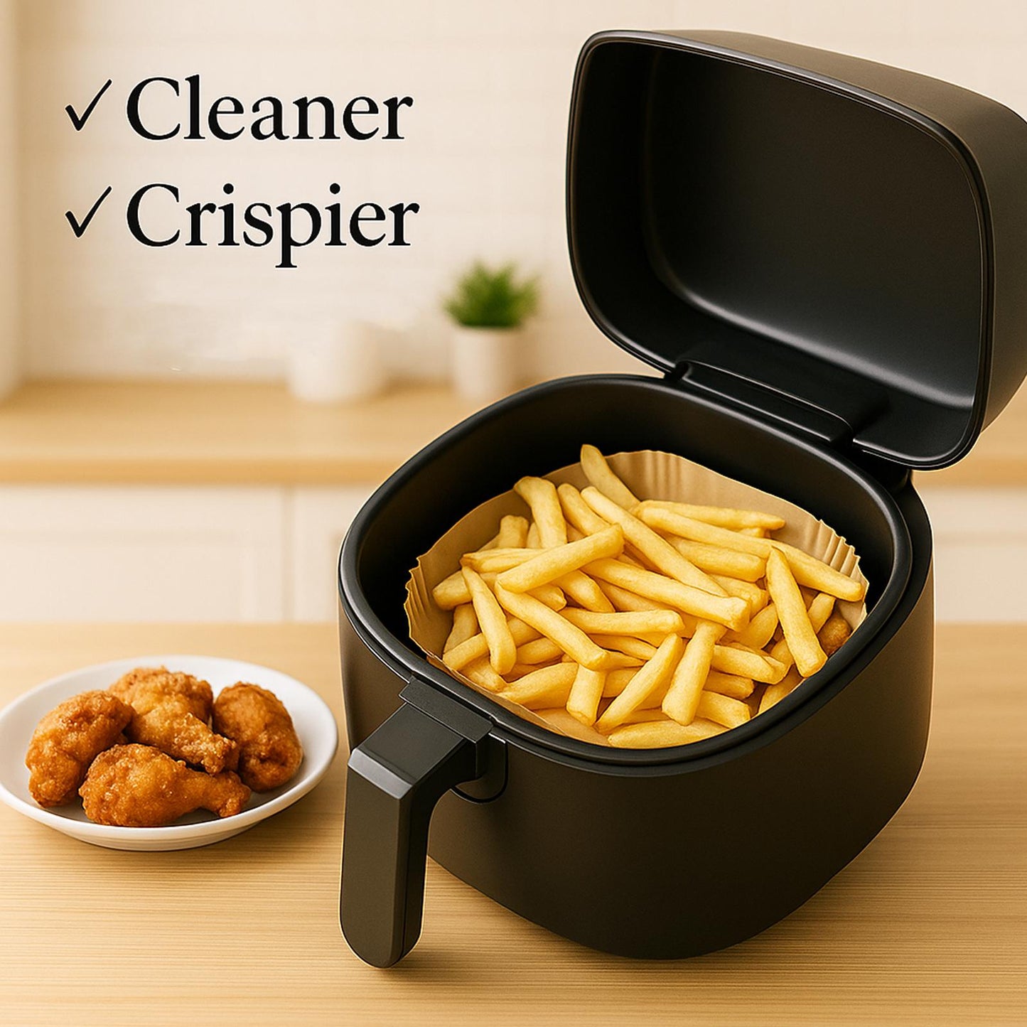 Non stick air fryer liners UK: Square Baking Parchment 120Pcs