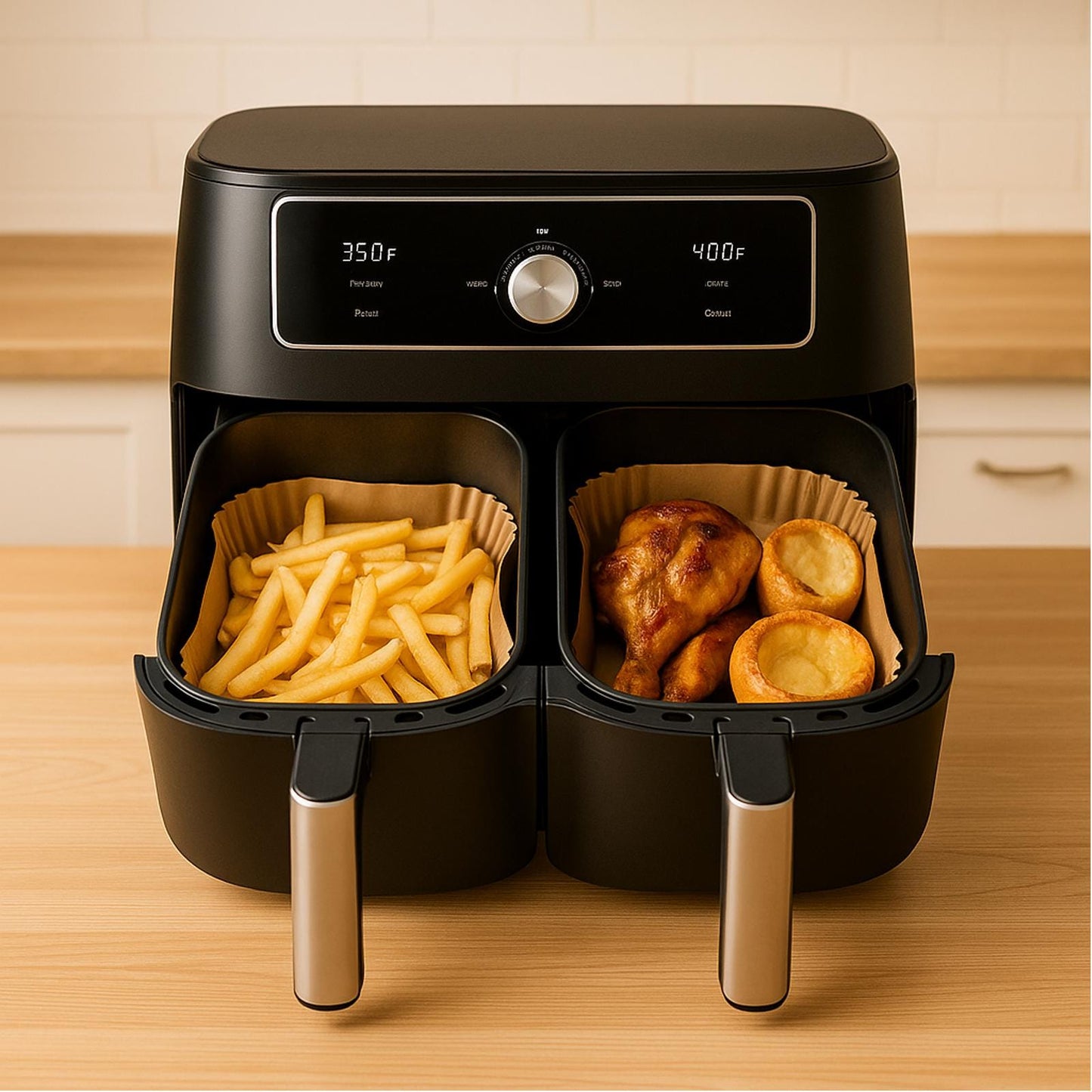 Air fryer liners 120 pcs: Rectangular Parchment for Ninja AF300/AF400/AF500 & FlexDrawer