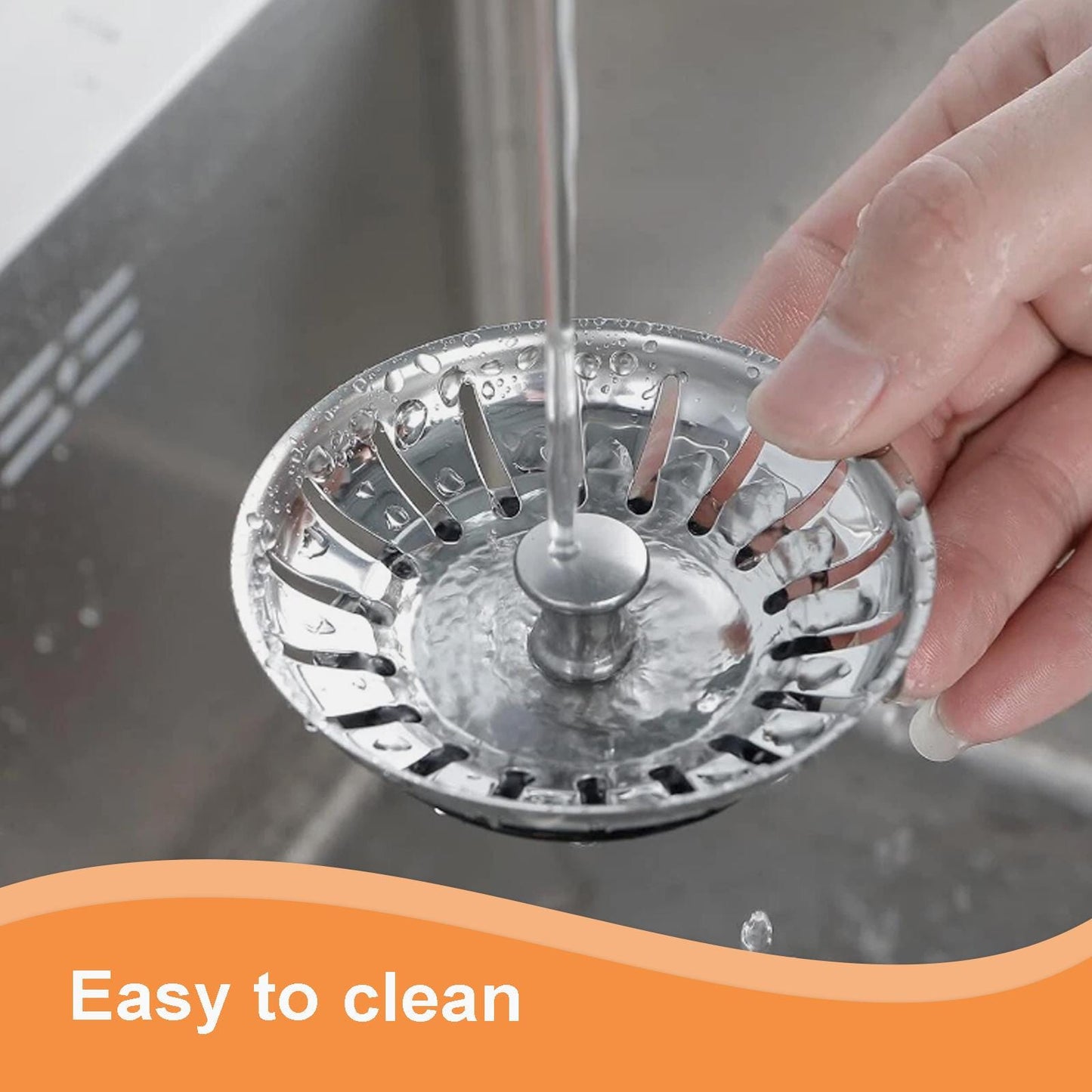 Kitchen Sink Strainer Plug: Stainless Steel Drain Cover (78mm) (1-2 Pack)