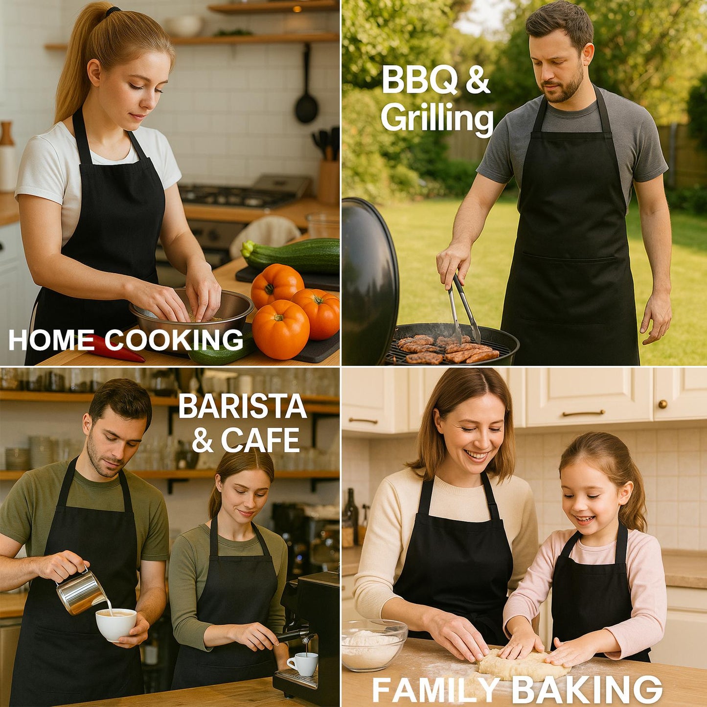 Unisex Cooking Apron UK: Bib Chef Apron with 2 Pockets