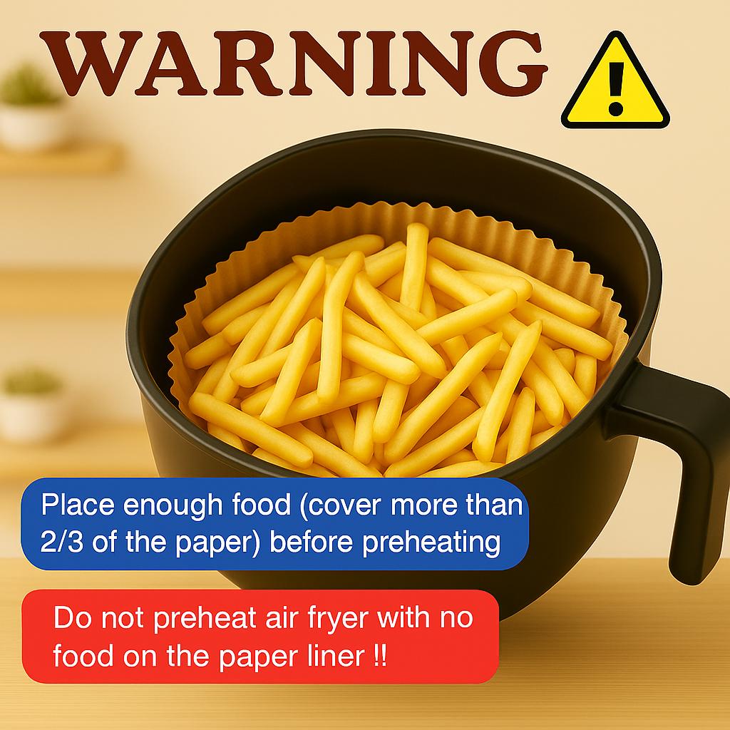 Round Air Fryer Liners: Non-Stick Baking Paper (100/120 PCS)