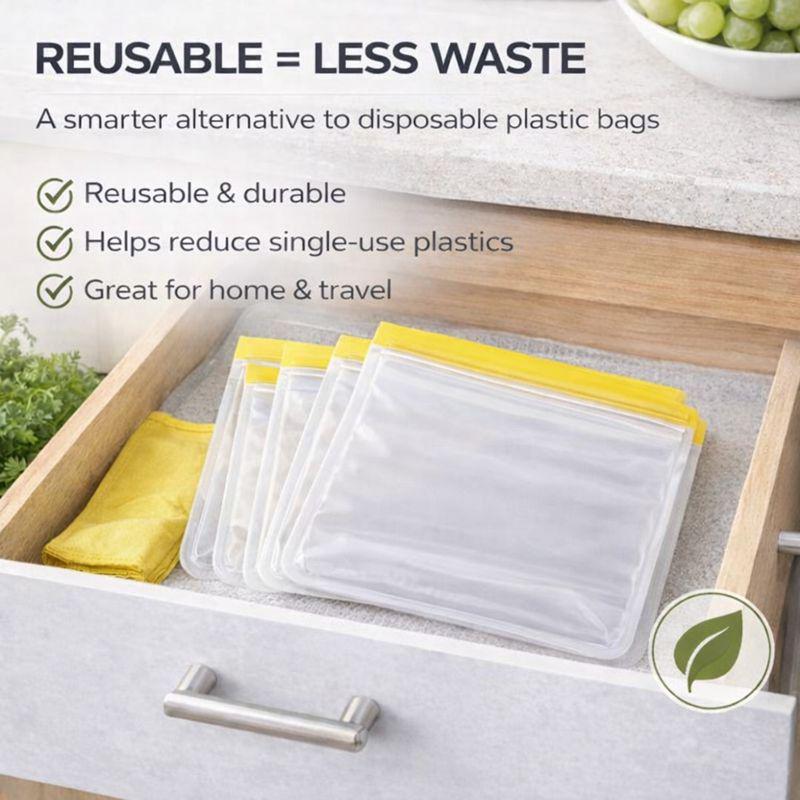 Silicone freezer bags UK: Reusable Zip Lock Set 2-24 Pcs