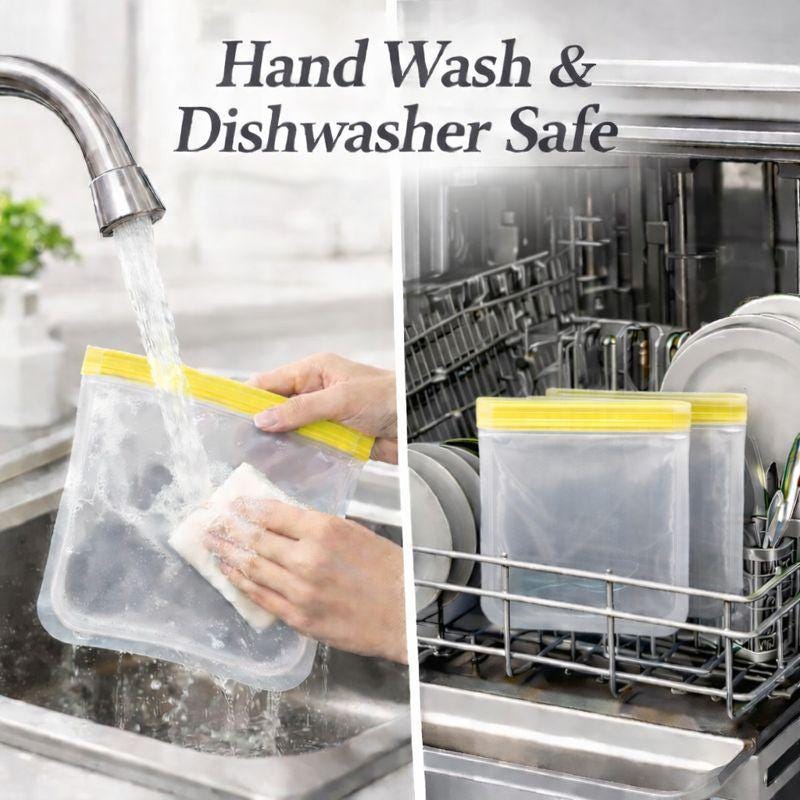 Silicone freezer bags UK: Reusable Zip Lock Set 2-24 Pcs