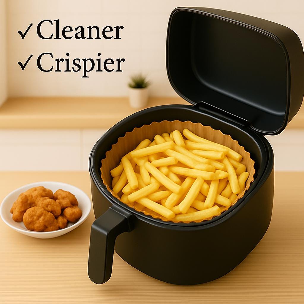 Round Air Fryer Liners: Non-Stick Baking Paper (100/120 PCS)