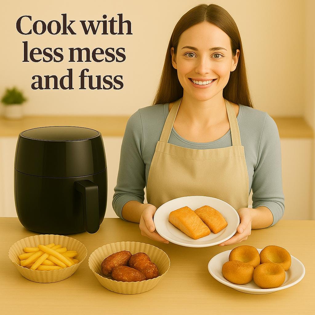 Round Air Fryer Liners: Non-Stick Baking Paper (100/120 PCS)