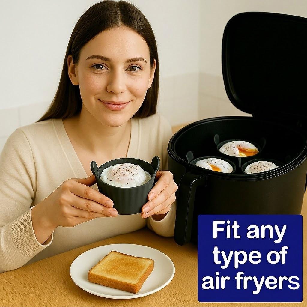 Silicone air fryer ramekins: Egg Poacher & Muffin Moulds