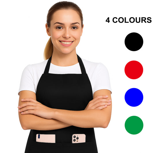 Unisex Cooking Apron UK: Bib Chef Apron with 2 Pockets
